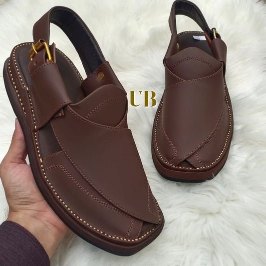 Premium Kaptaan Chappal Chocolate Brown SMC